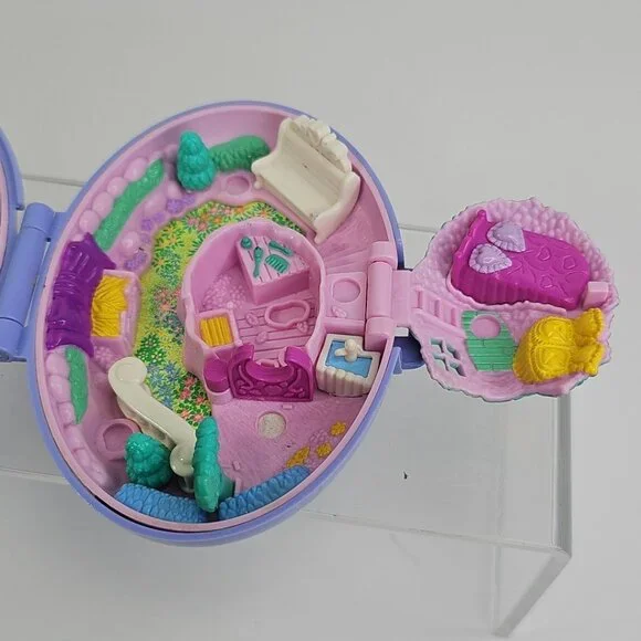 Polly Pocket Bluebird Vintage 1995 Unicorn Horse Meadow Purple Compact Only - Picture 4 of 12